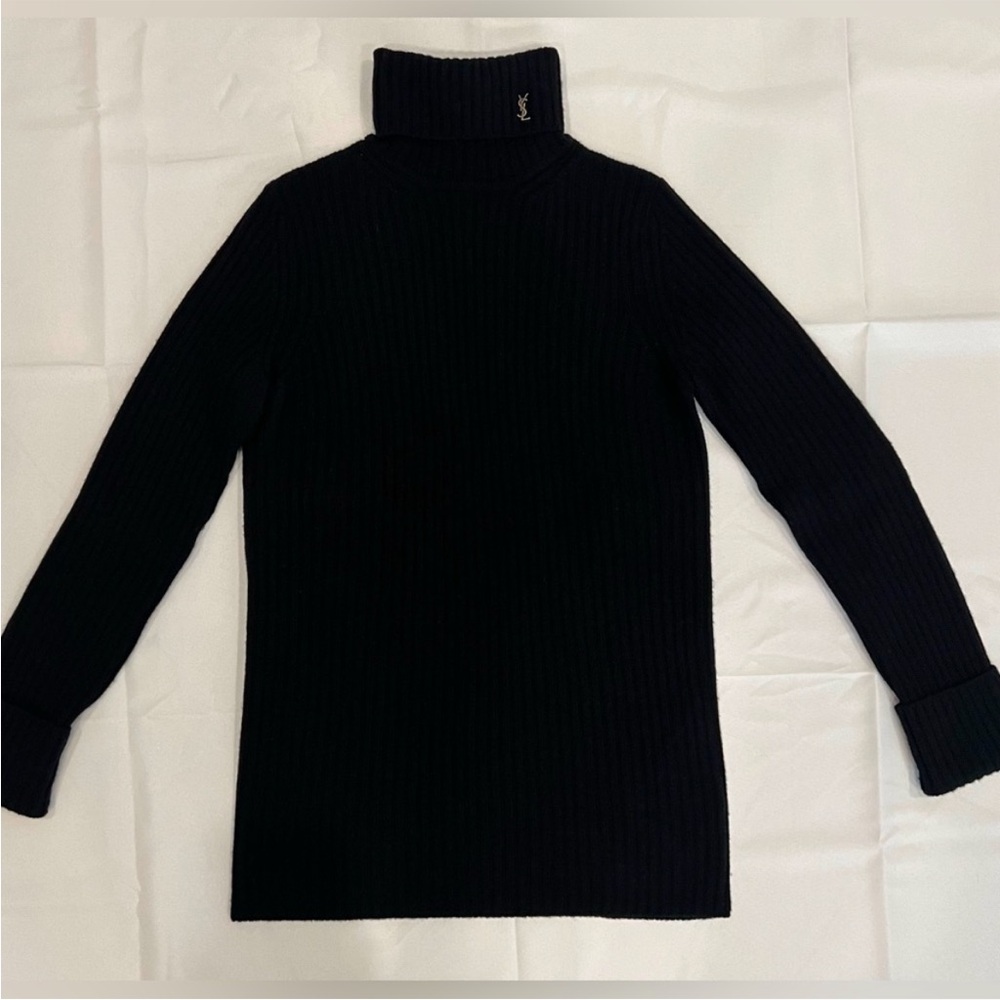 Saint Laurent Cassandre Black Turtleneck Sweater